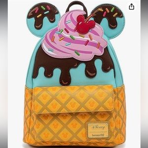Loungefly Mickey Mouse Ice Cream Sundae Mini Backpack Purse